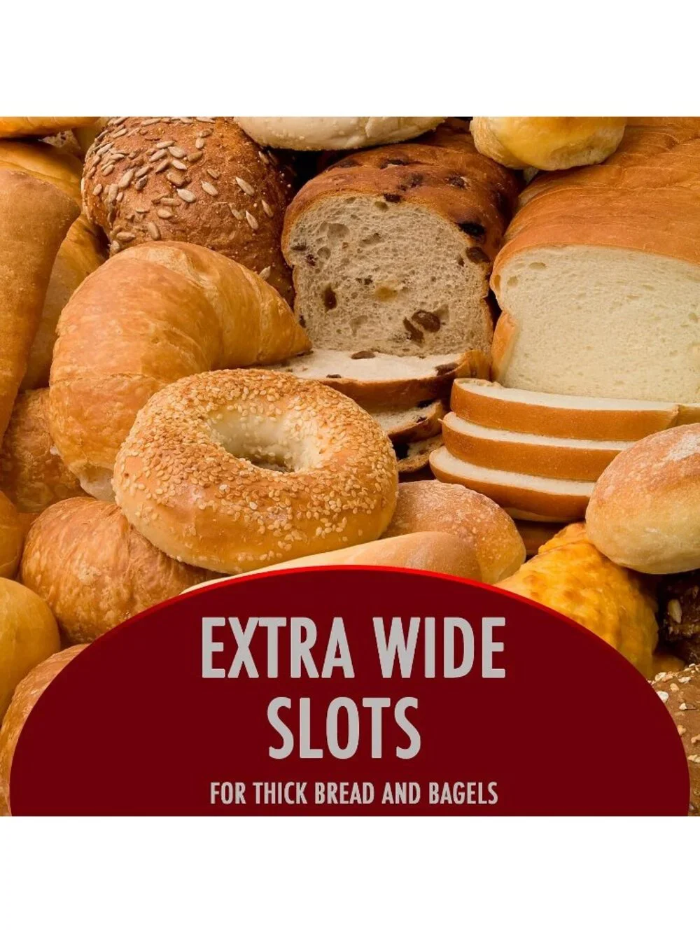2 Slice Grey Wide Slot with 5 Browning Levels Stainless Steel Toaster Bagel